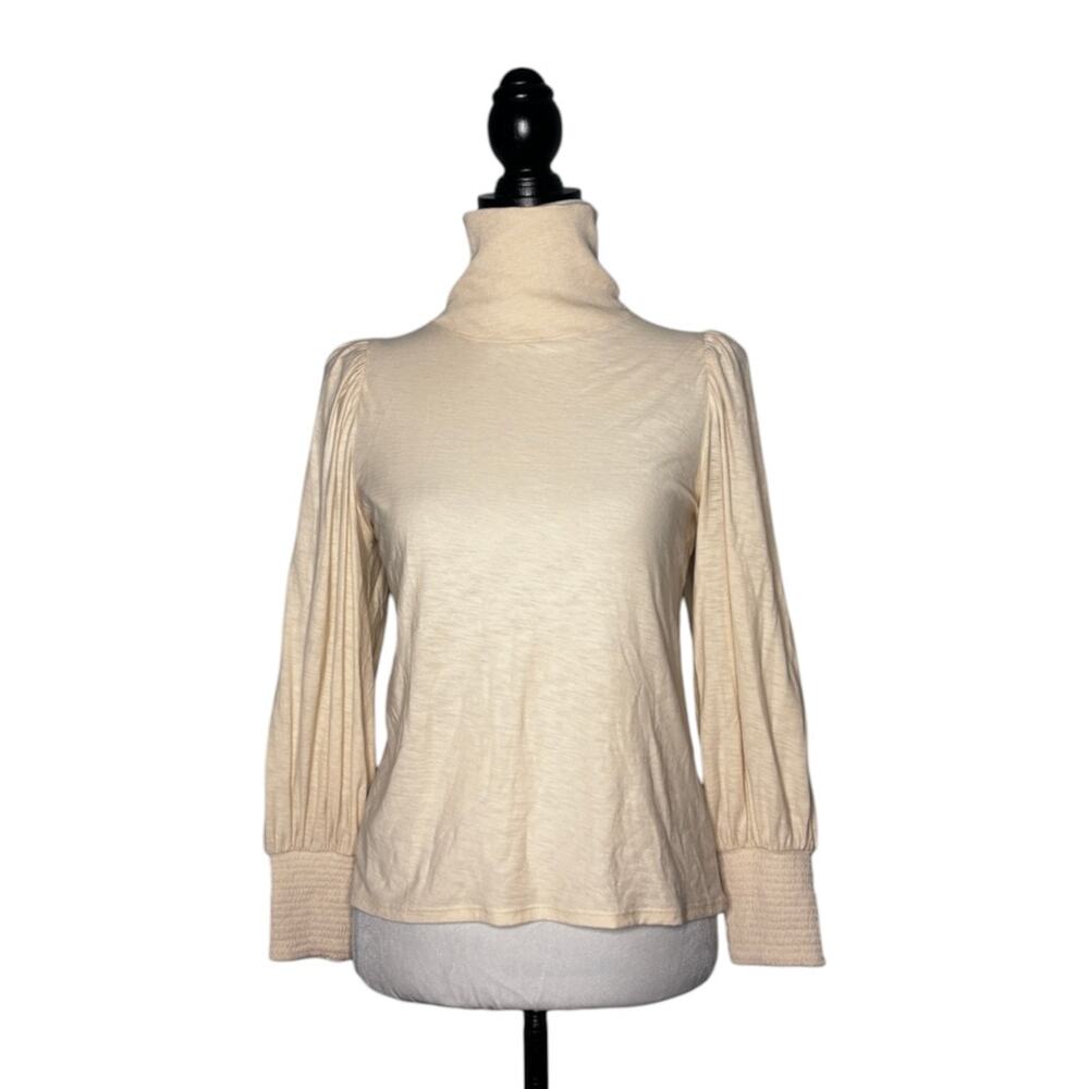 Nation LTD Mock Turtleneck Sweater Cream Size Small